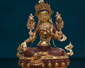 Grüne Tara Figur Buddha Statue "Feine Qualität" Nepal (4,8 Kg) Nepal Nutchhe Nepalbuddha