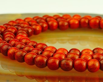 Mala chain rosewood, 108 pearls, red brown, Buddhism Buddha, handmade, meditation, clarity, mindfulness, gift, prayer chain 126b