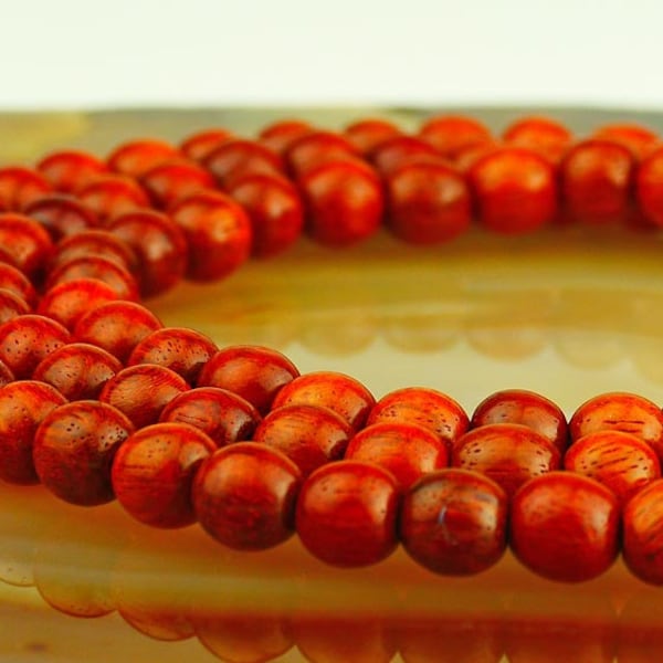 Mala Kette Rosenholz, 108 Perlen, Rot Braun, Buddhismus Buddha, Handarbeit, Meditation, Klarheit, Achtsamkeit, Geschenk, Gebetskette  126b