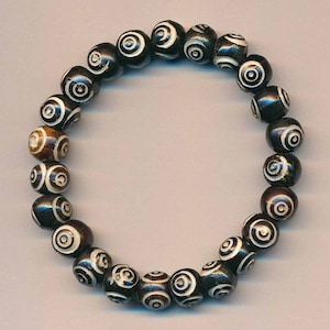 Bracelet Bracciale Pulsera Nepal Engraving Bone 135e