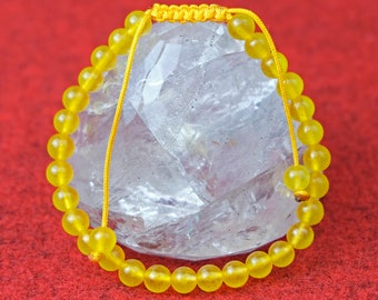 Bracelet yellow onyx fine 6 mm balls s68