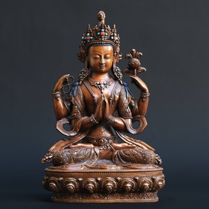 Chenrezig statue Buddha figure Avalokiteshvara 44.5 cm &quot;fine quality&quot; engraving Nepalbuddha