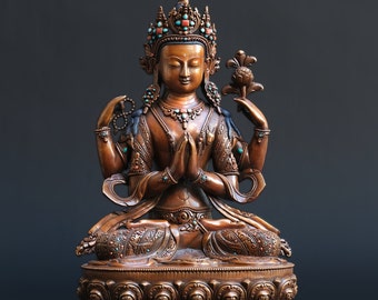 仏像大理石白彫刻 12 センチメートルフィギュア彫刻仏教ギフト祭壇装飾