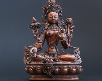 Tara Statue Grüne Tara (24cm)  "Gute Qualität" Buddha Nepal