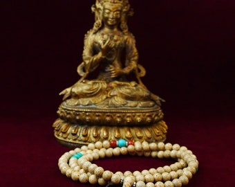 Mala Lotus Seed Gift Carnelian Nepal Buddha 7c