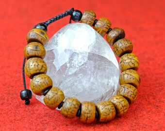 Tolles Armband mit Bodhi Samen braun Herrenschmuck s71