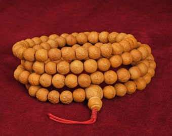 Mala Bodhi Kette Samen 108 Perlen Braun Meditation, Buddhismus, Geschenk heilig, Baum, Nepal, Erleuchtung 10-11mm Perlen Damen Herren Rund