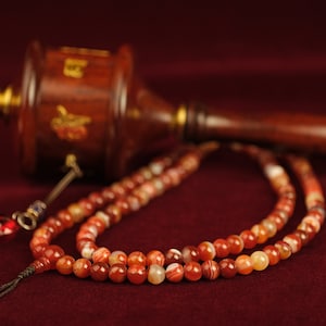 Mala necklace pearl jewelry agate gemstone 8mm 108 gift meditation Buddhism gift women men Buddha handmade