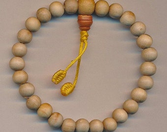 Pulsera de sándalo Cuentas Minimalista Marrón Fino Beige Amarillo Budista Buda Yoga Mindfulness Regalo hecho a mano Mujeres Hombres