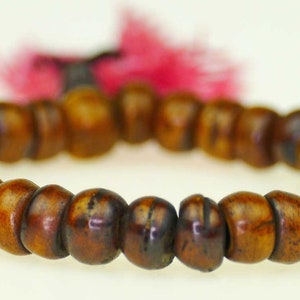 Bracelet Brown Beads Bone Pink Hand Carved Buddhism Handmade Nepal Natural Product Gift Women Summer Bohemian Yak Bone Round s50
