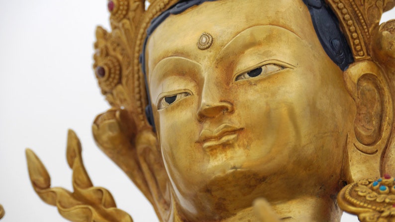 Grüne Tara Statue Buddha Top Qualität Buddhismus Nepal 15 Kg Bild 4