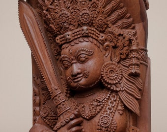 Bhairava wood carving Hinduism temple wood carving art Nepal Nepal Buddha