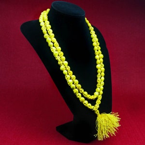 Skull Mala yellow (antique look) First-class Mala earthenware Buddhism Nepal 115d