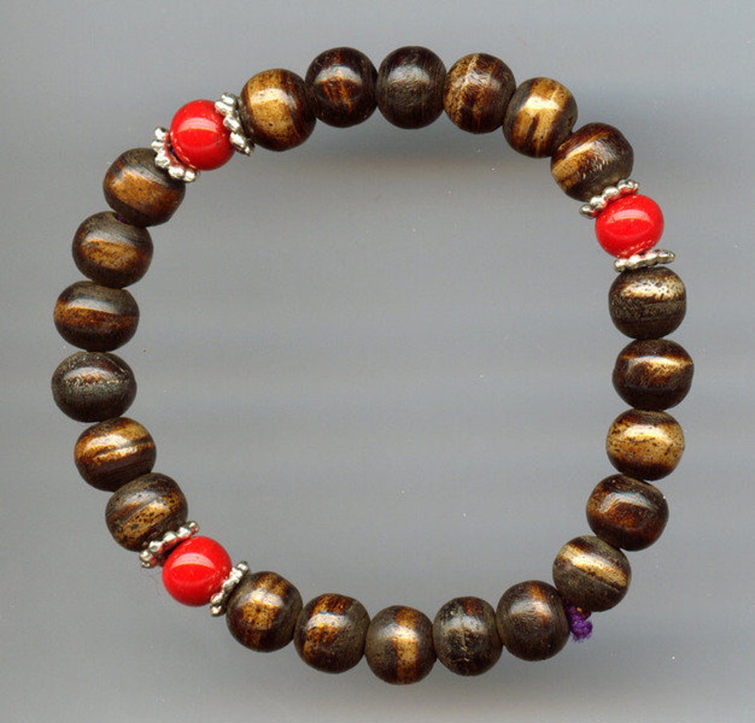 Bracelet Artisanal NAK En Os De Yak Et Corne, Avec Perle Plaqué Or - Taille Ajustable Homme Ou Femme