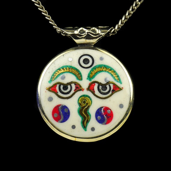 Schöner Dorje Anhänger aus Silber Amulett Talisman Buddha Nepal