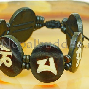 Bracelet Oval Buddha Mantra Compassion 28 mm S21 image 3