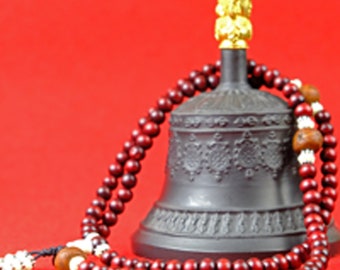 Mala Kette Rosenholz, Muschel,108 Perlen, Buddhistische Kette, Buddhismus, Rotbraun, Meditation, Geschenk, Weiß, Braun, Handarbeit Nepal 87c