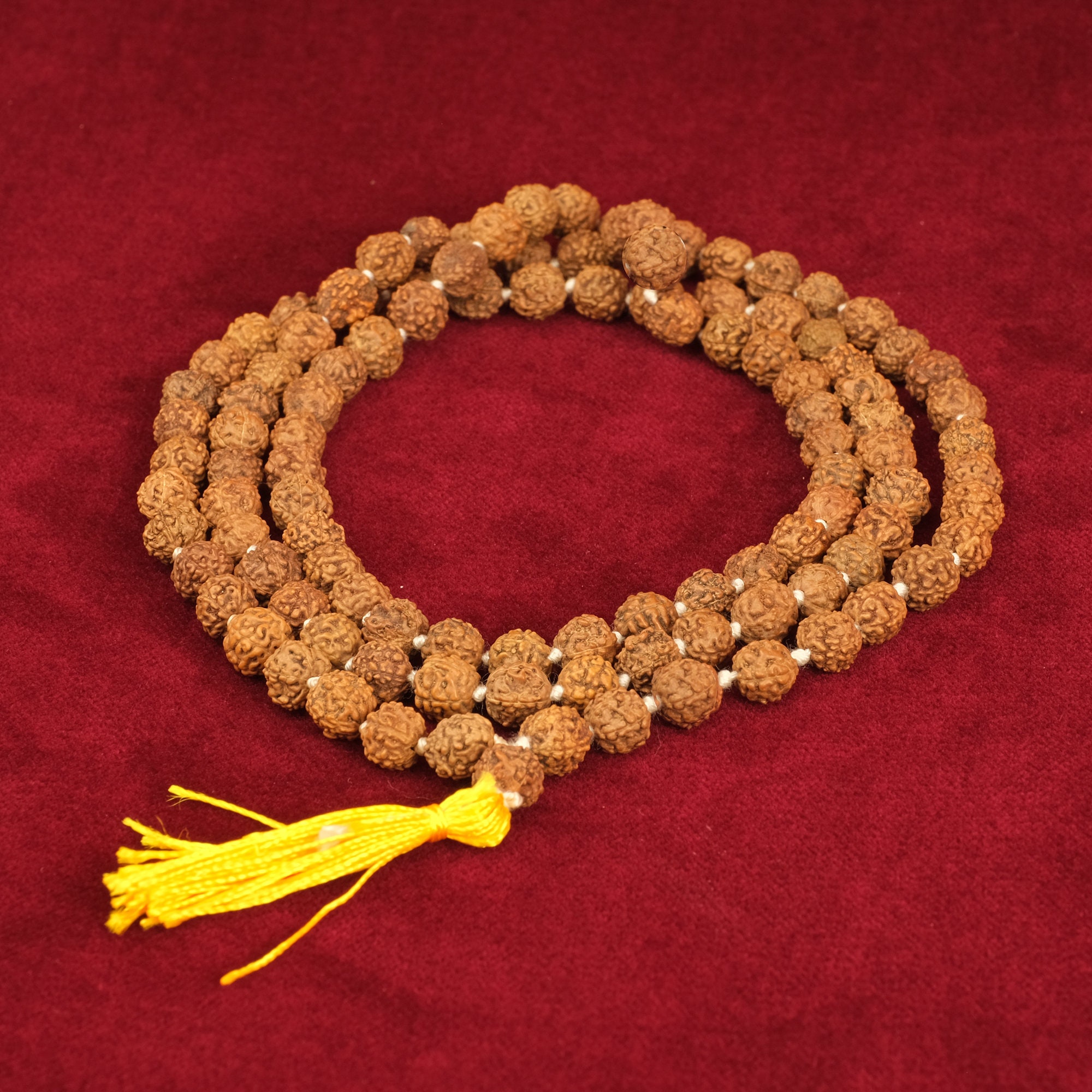Mala Rudraksha Samen 7.5mm Perlen 108 Nepalbuddha Buddha M15