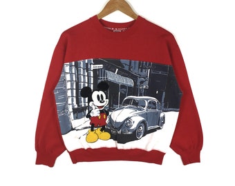 Vintage 90s Mickey Mouse Sweatshirt: Pop Art Big Logo, Medium