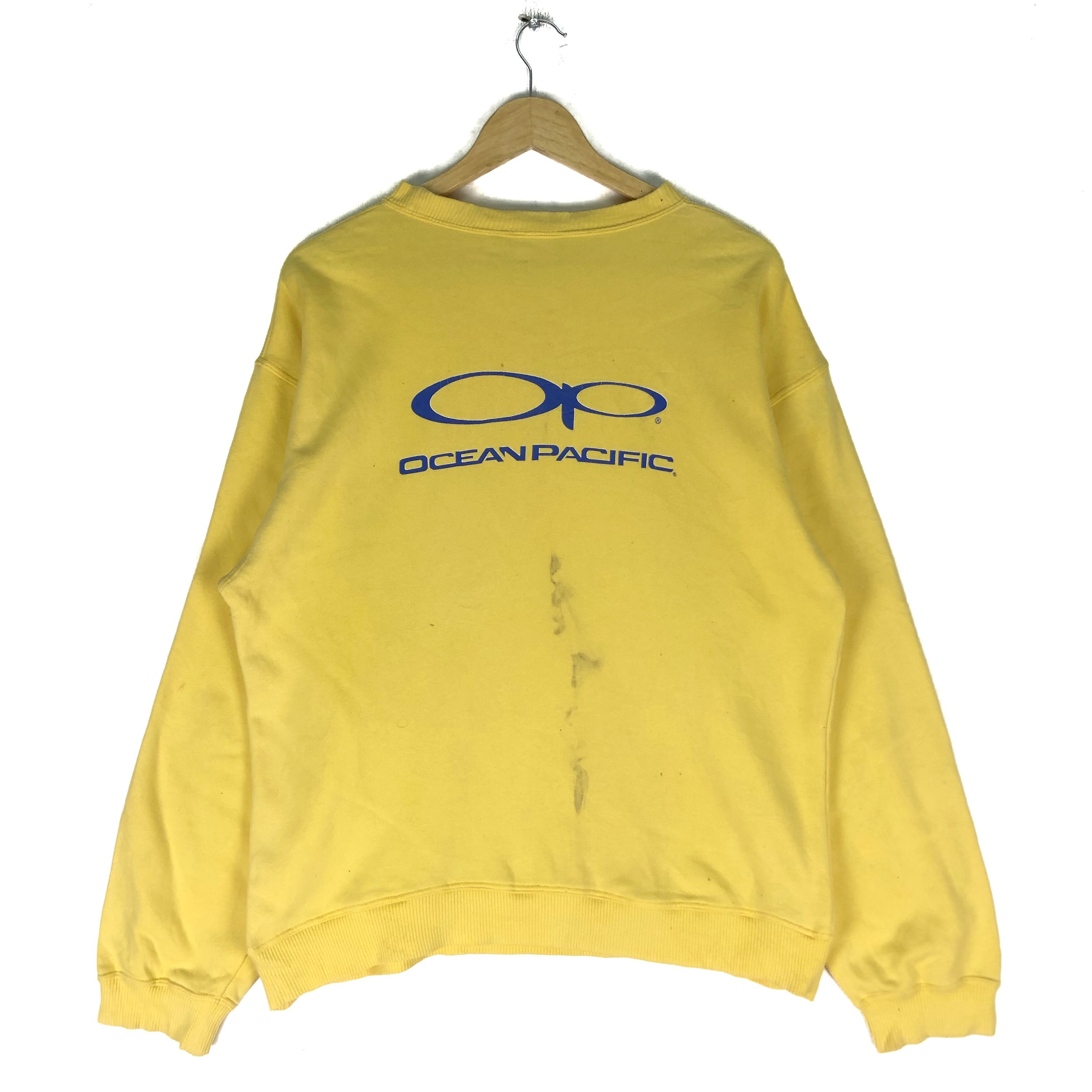Vintage 90s Ocean Pacific Surf Surfing Hawaii Crewneck Yellow