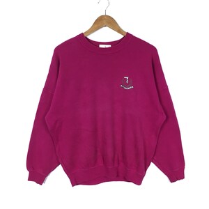 Vintage 90s TRUSSARDI Sweatshirt Trussardi Small Logo Embroidery Pullover Large Size Casual Streetwear Clothing