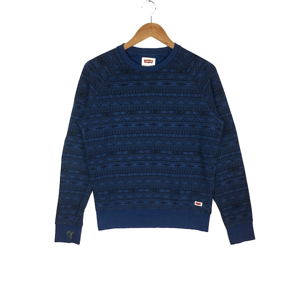 LEVI S Navajo Style Striped Crewneck Blue Levi Strauss Co