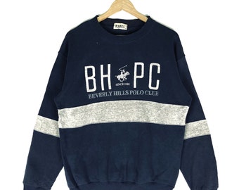Vintage 90s Beverly Hills Polo Club Striped Pullover Crewneck Sweatshirt Size Medium