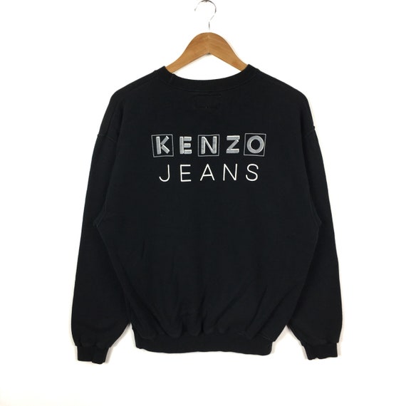 Sudadera KENZO JEANS Cuello redondo Big Spellout Color negro Jersey Disenador Marca Lo Life Ropa urbana Etsy Espana
