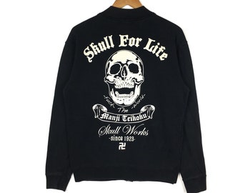 Cropped Head×CROWS スカジャン M Crows X Cropped Head Skull for Life Zipper Sweatshirt Manji