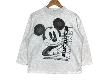 Vintage Mickey Mouse Sweatshirt, Walt Disney White Crewneck (Size M)