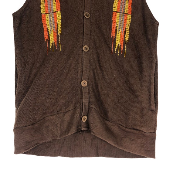 Vintage QUASH Native Mexican Vest jacket Designer Bro… Gem