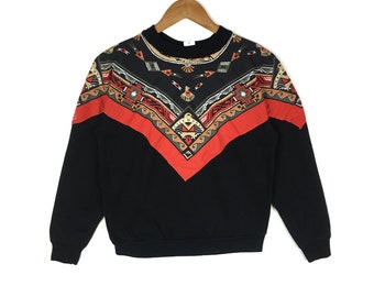 Sudadera vintage de estilo africano pop art de los años 90 (talla pequeña)