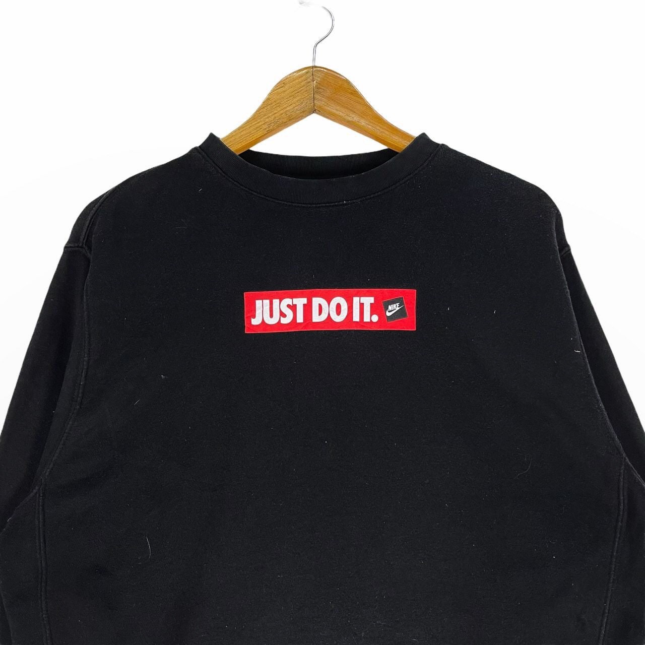 Vintage Nike 'just Do It' Black Sweatshirt, Big Logo, Medium