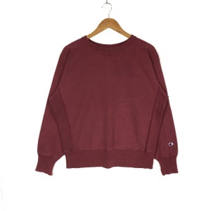 Vintage 90s Champion Sweatshirt Champion Basic Logo Crewneck Red Colour Pullover Jumper Hip Hop Swag Streetwear Lo Life Clothing