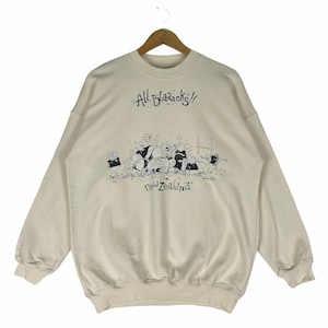 All Black CANTERBURY Of New Zealand Art Kiwi Sweatshirt Beige Colour Small Women Size Pullover Jumper