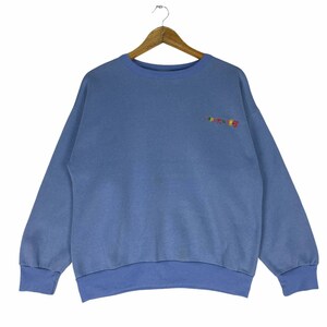 Vintage 90s KEN DONE Sweatshirt Art and Design Australia Pop Art All Over Print Blue Colour Women Small Size Pullover Crewneck