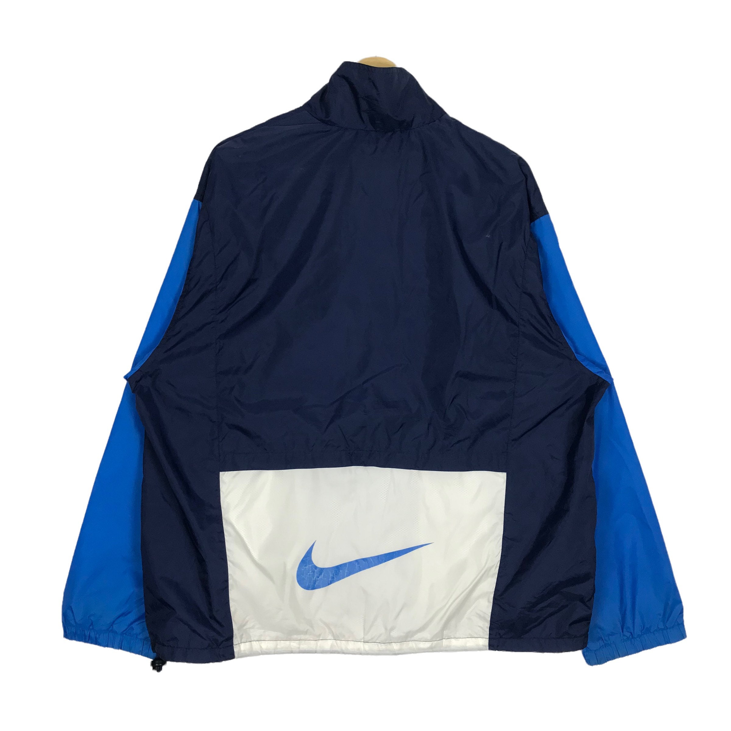 Nike Vintage Men's Blue and White Windbreaker Large Size - Etsy