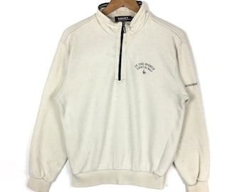 Sudadera vintage Le Coq Sportif de los años 90 con media cremallera (talla mediana)