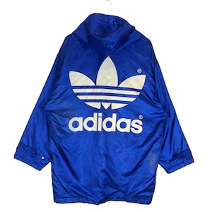 Vintage adidas trefoil big logo coach jacket Button