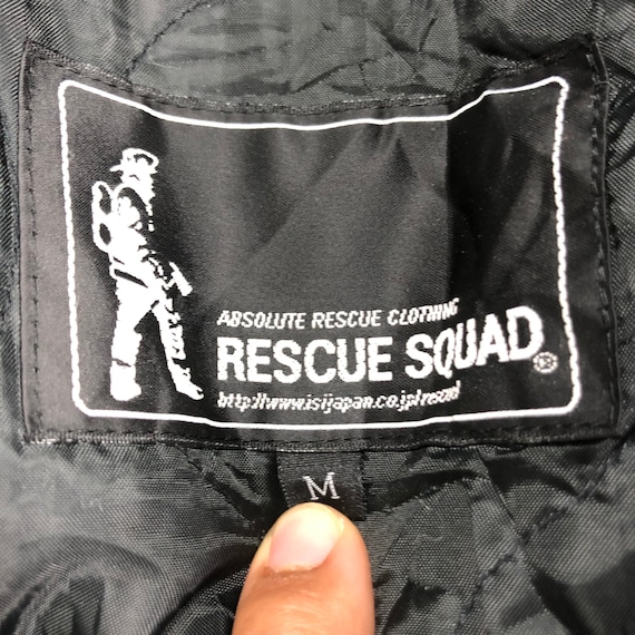 Rescue Squad Varsity Jacket Button Down Black Colour Medium Size 