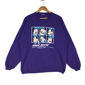 Vintage 90er Jahre MINNIE MOUSE Sweatshirt Big Logo Crewneck Pop Art Design Malerei Mickey Pullover Mittlere Größe Pullover Komödie Cartoon Lustig