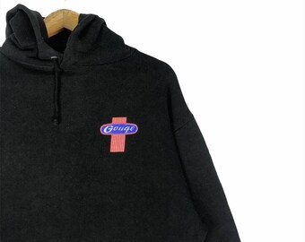 Vintage 90s GOUGE Sweatshirt Hoodie Skate Crewneck Black Colour