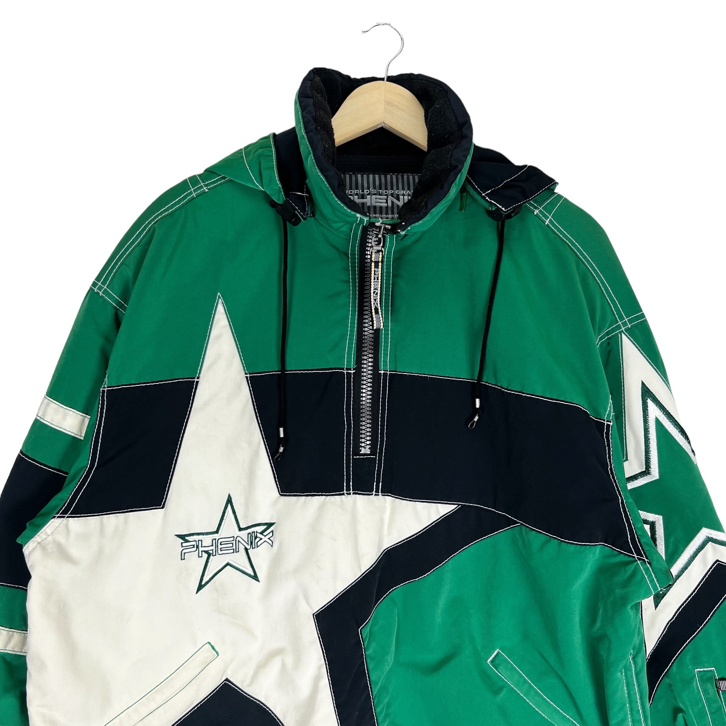 Vintage Phenix Ski Jacket: Colourblock Half-zip Pullover (large