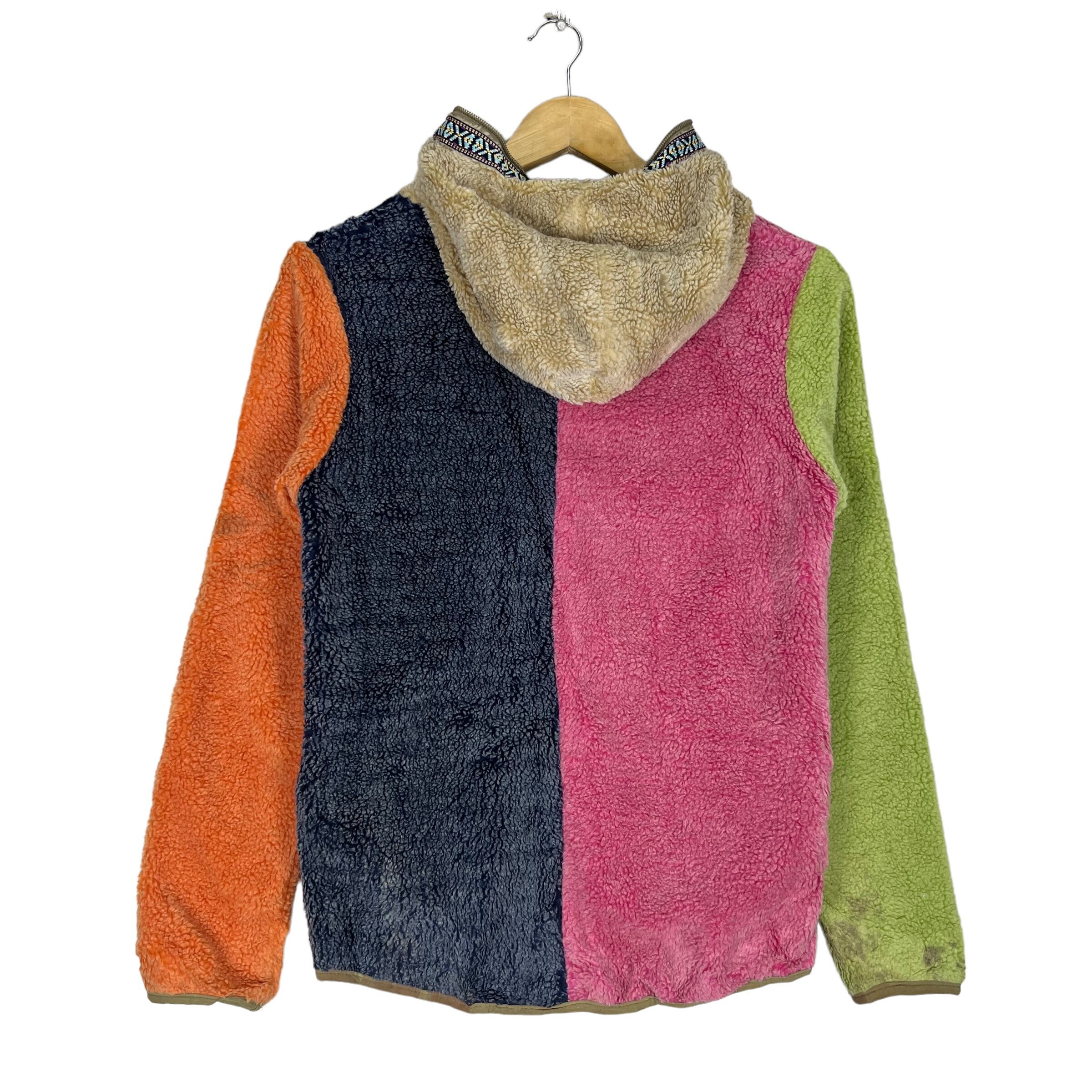 Vintage Go Slow Caravan Multicolour Fleece Sherpa Hoodie