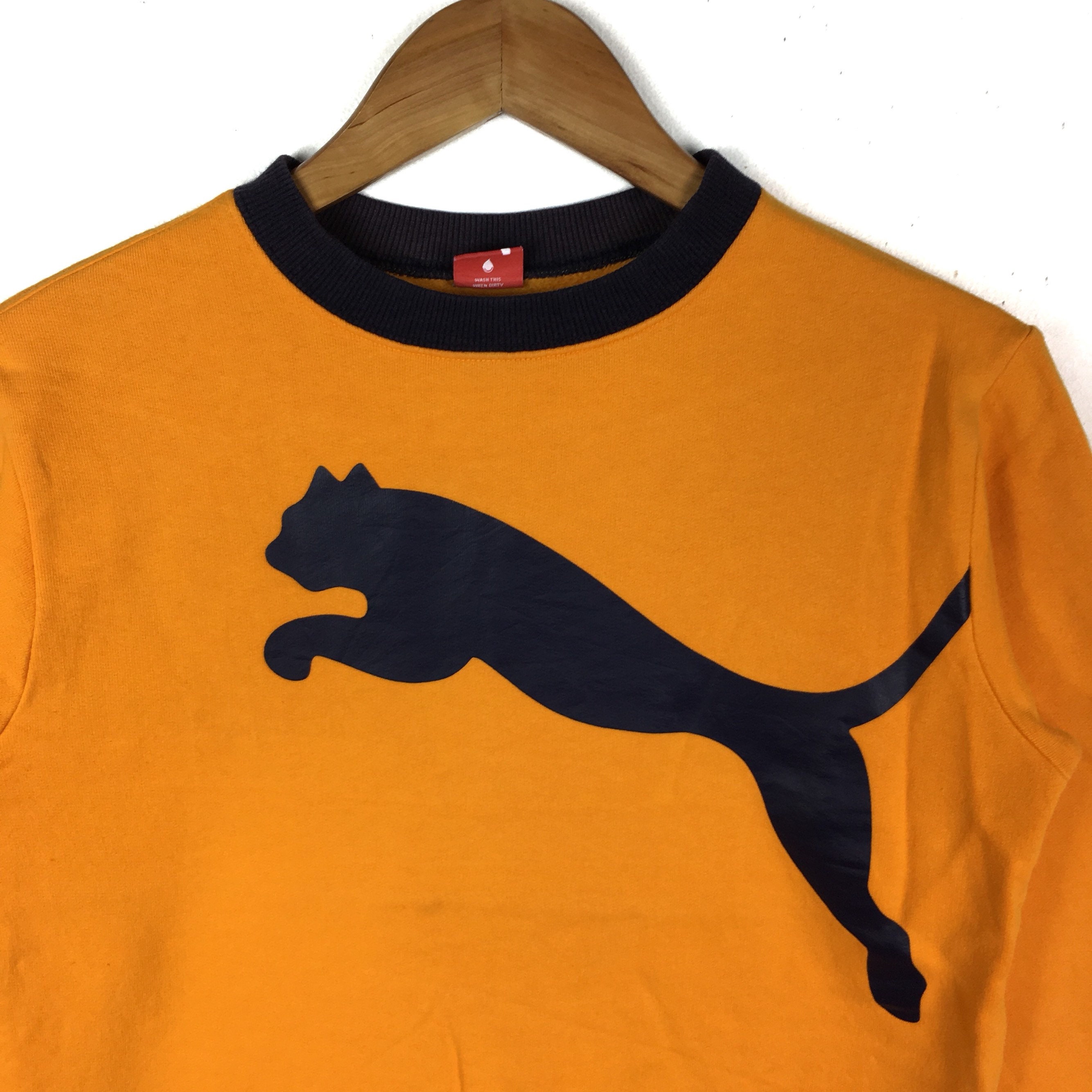 Puma Big Logo Crewneck Sweatshirt Yellow Colour Small Size Pullover ...