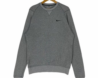Vintage Nike Swoosh Sweatshirt, Grey Pullover (M)