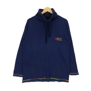 Vintage Fiorucci Sweatshirt Crewneck Navy Blue Colour Medium Size