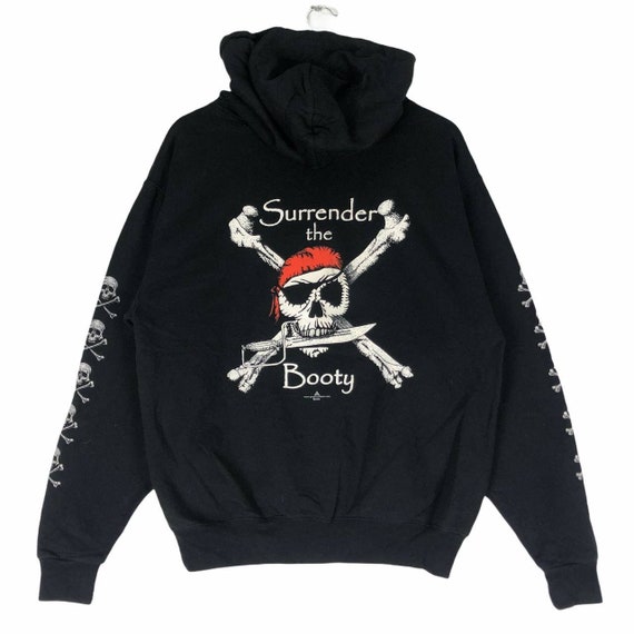 Skulls and Bones Pirates Hoodie Crewneck Sweatshirt Black Colour