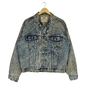 Veste en jean vintage Rides Coast délavée à l&#39;acide