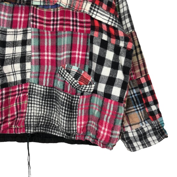 Patchwork design hoodie zipper jacket Japanese Br… - image 5